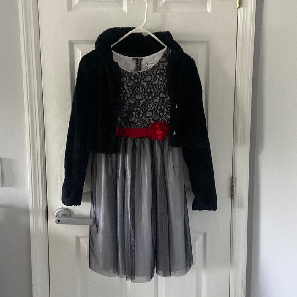 Emily West Dress Girls Sz 16 w/ Knitworks Girls Sz 14 Jacket EUC